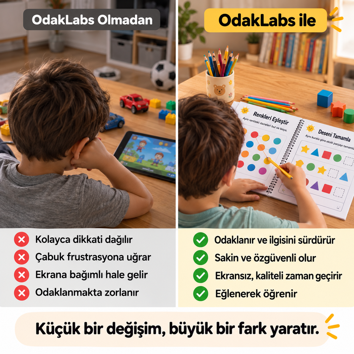 OdakLabs™ 100+ Aktivite: Dikkat, Odaklanma ve Öğrenmeyi Destekler